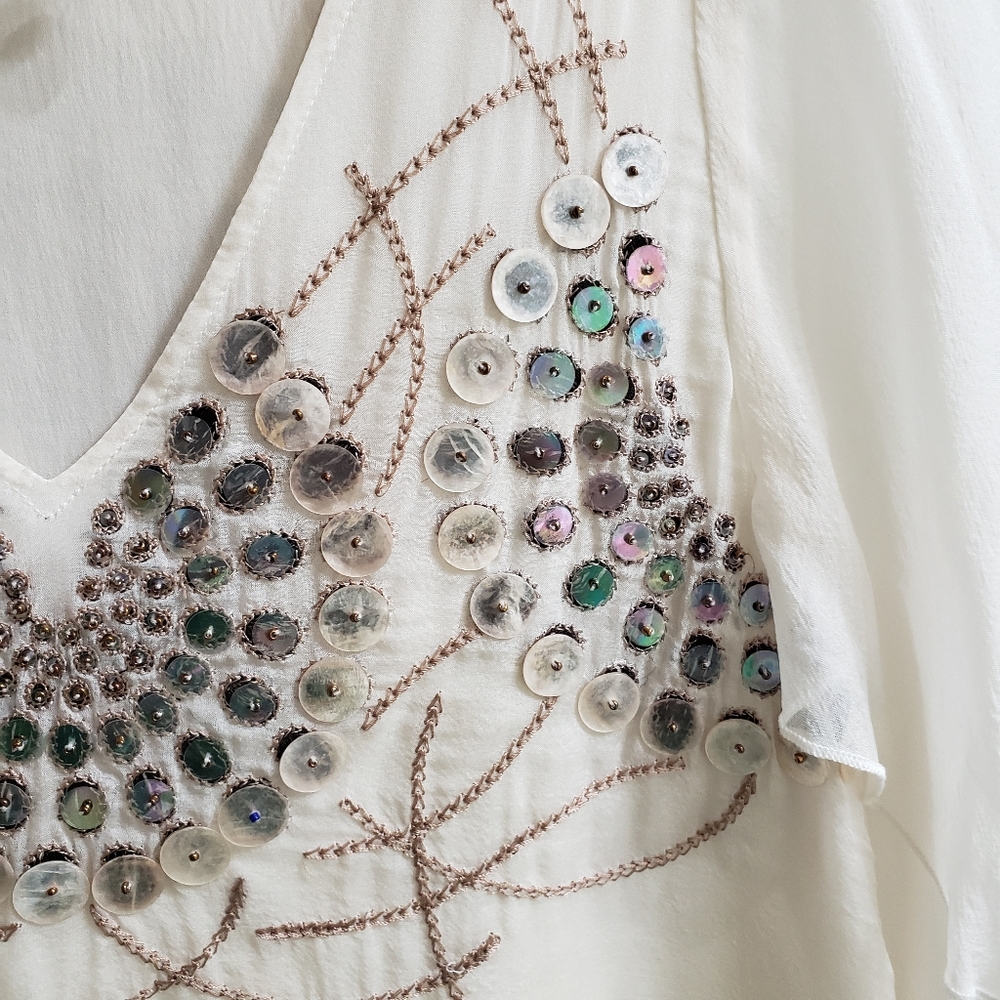 Alice + Olivia Mother of Pearl Silk Blouse - Picture 4 of 7